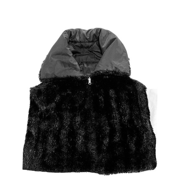 Ellen Reyes Black Plush Reversable Womens VEST PM Petite Medium - Picture 5 of 10